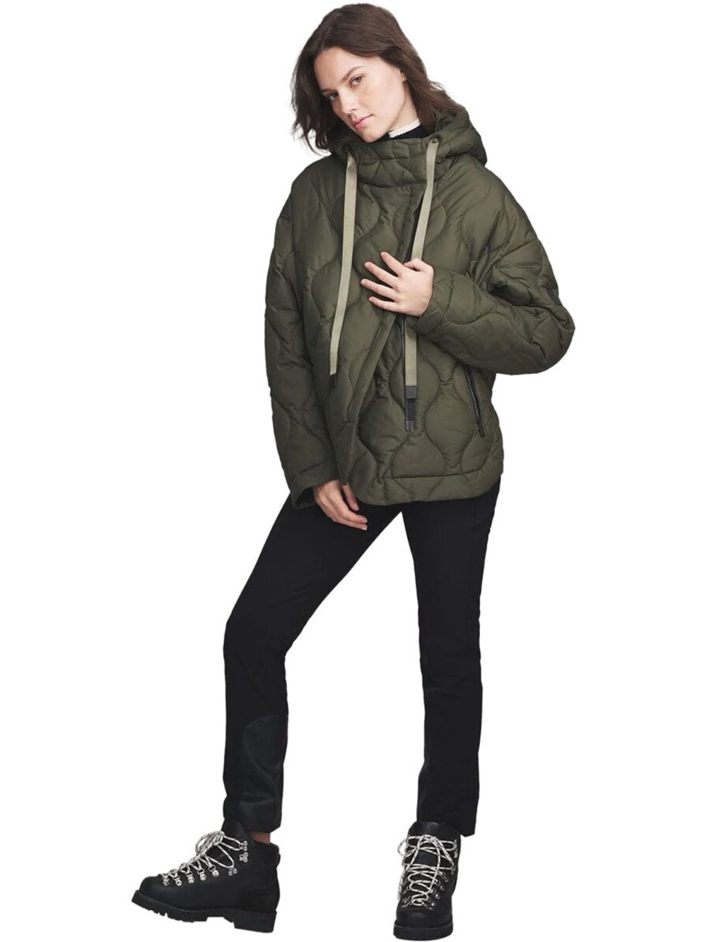 NWT Alp N Rock Water Repellant Hooded Nori Quilted Jacket in Olive Green Size S